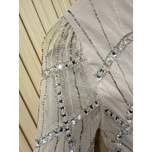 ASOS Design Gem Embellished Midi Dress with Cut Out Detail Size 4 - Picture 8 of 11